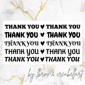 100 thermal Thank you Stickers 2.25" x 1.25" Rectangle